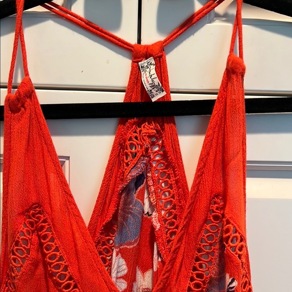 Free People Floral Red Sleeveless Top - Picture 5 of 13